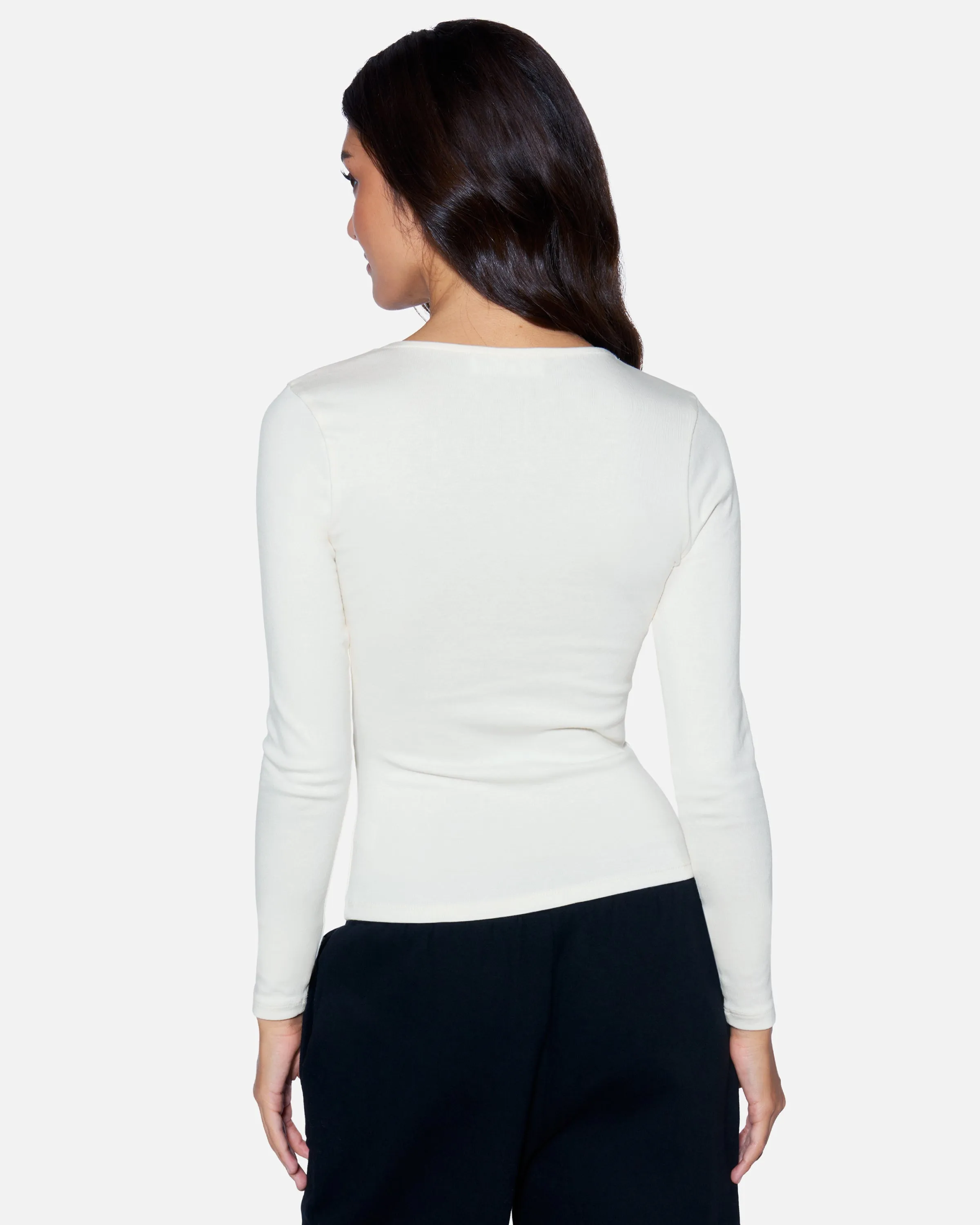 ESSENTIAL RUCHED LONG SLEEVE TOP