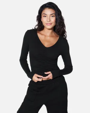 ESSENTIAL RUCHED LONG SLEEVE TOP