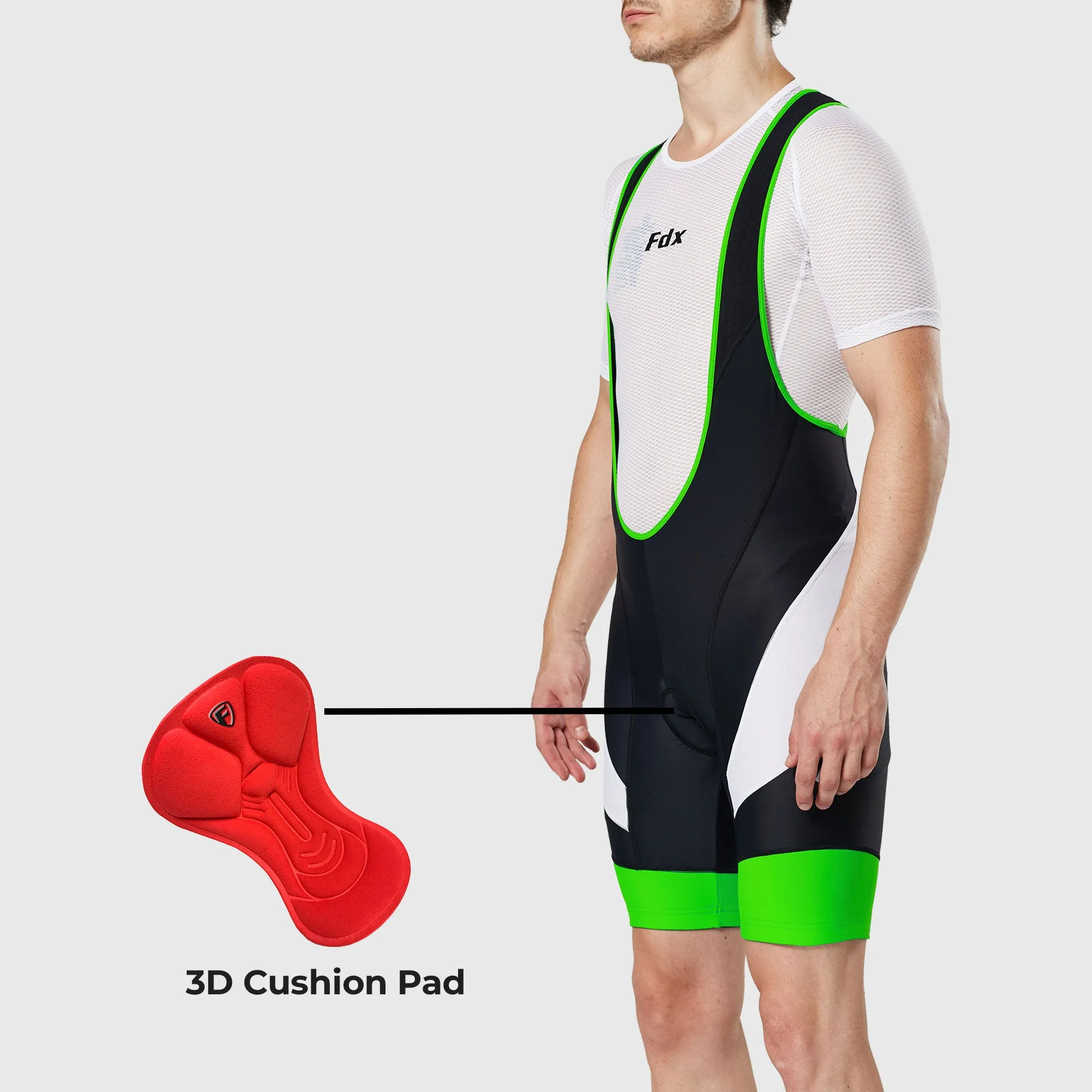 Fdx Windsor Green Men's & Boy's Padded Summer Cycling Bib Shorts