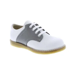 Footmates Saddle Shoe - White with Gray