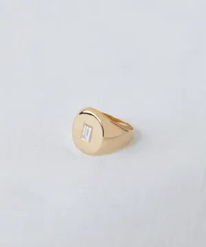 Gemma Baguette Signet Ring