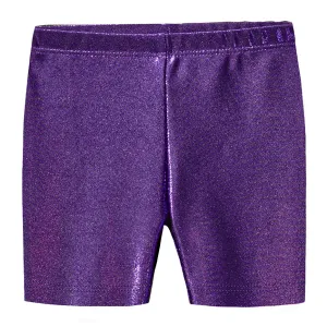 Girls Novelty Bike Shorts  | Purple Sparkly Shimmer