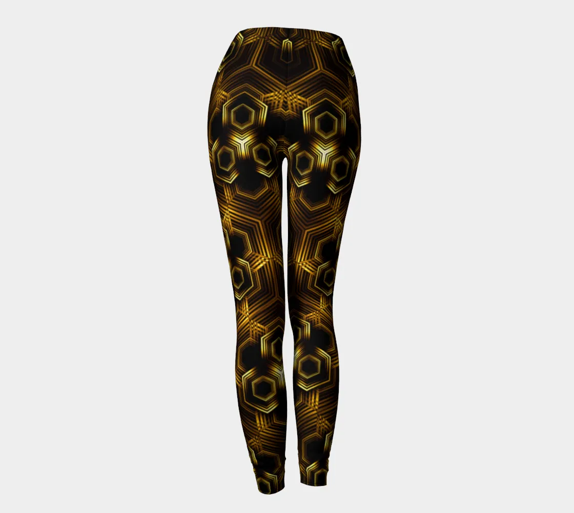 GOLDEN HEXAGON PATTERN | LEGGINGS | YANTRART