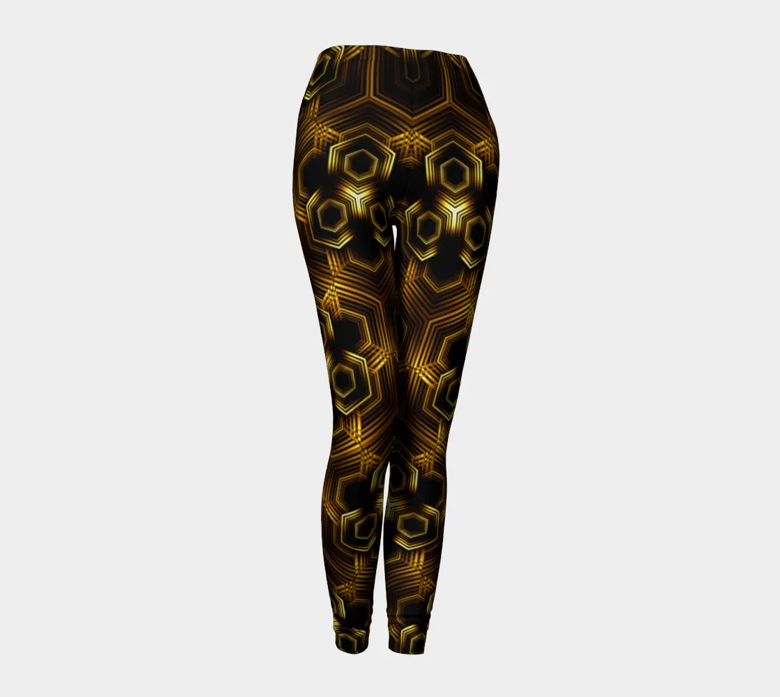 GOLDEN HEXAGON PATTERN | LEGGINGS | YANTRART