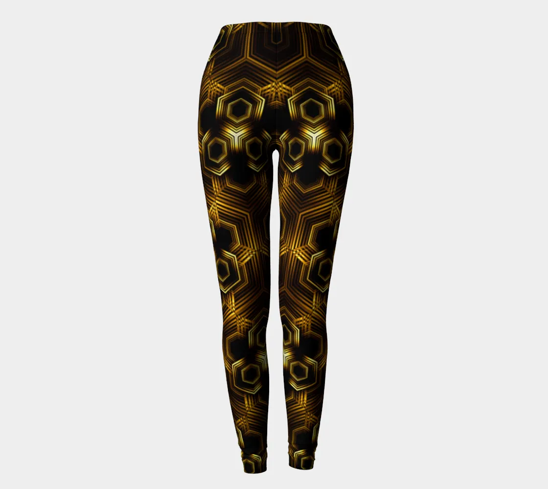 GOLDEN HEXAGON PATTERN | LEGGINGS | YANTRART