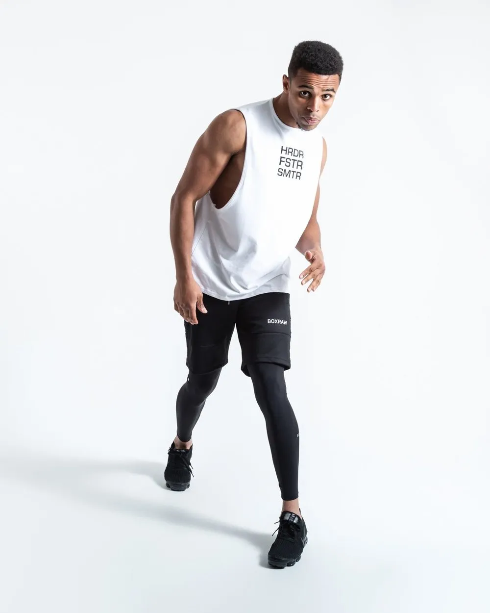 HRDR FSTR SMTR MUSCLE TANK - WHITE