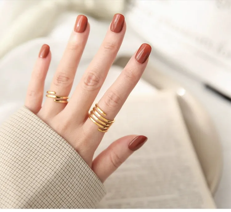 INS Multi-Layer Golden Women's Niche Personality Eye-Catching Ring