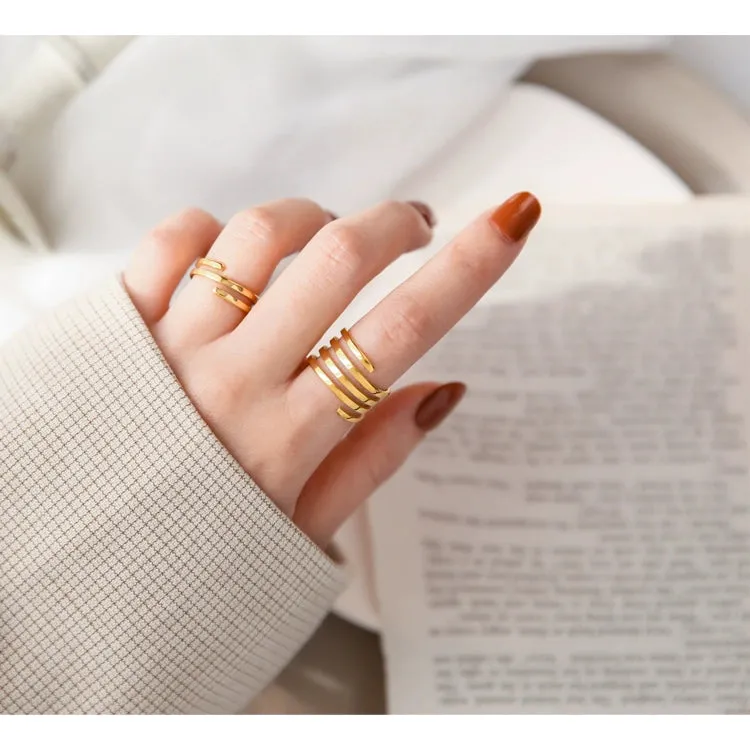 INS Multi-Layer Golden Women's Niche Personality Eye-Catching Ring