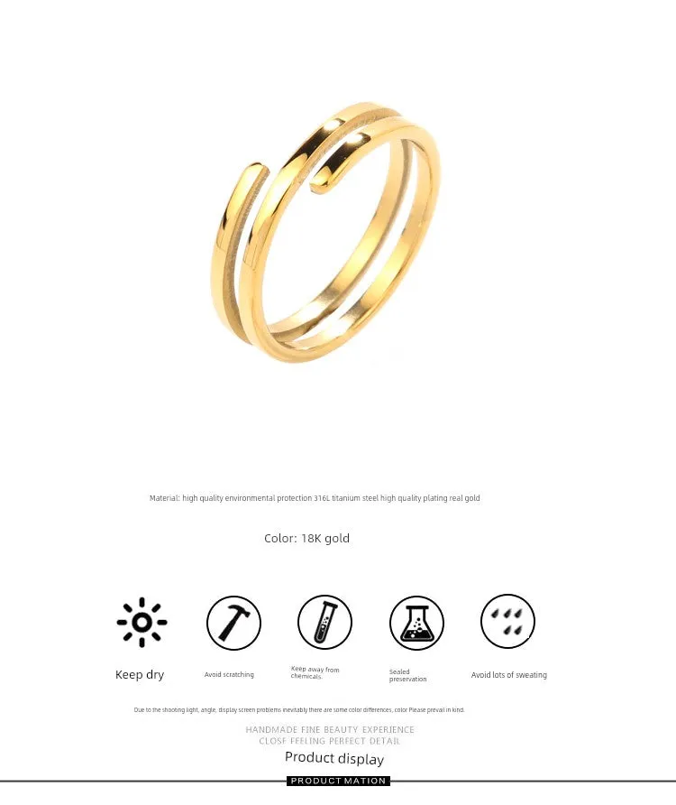 INS Multi-Layer Golden Women's Niche Personality Eye-Catching Ring