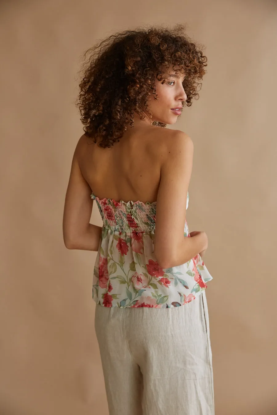 Kalel Floral Chiffon Babydoll Top