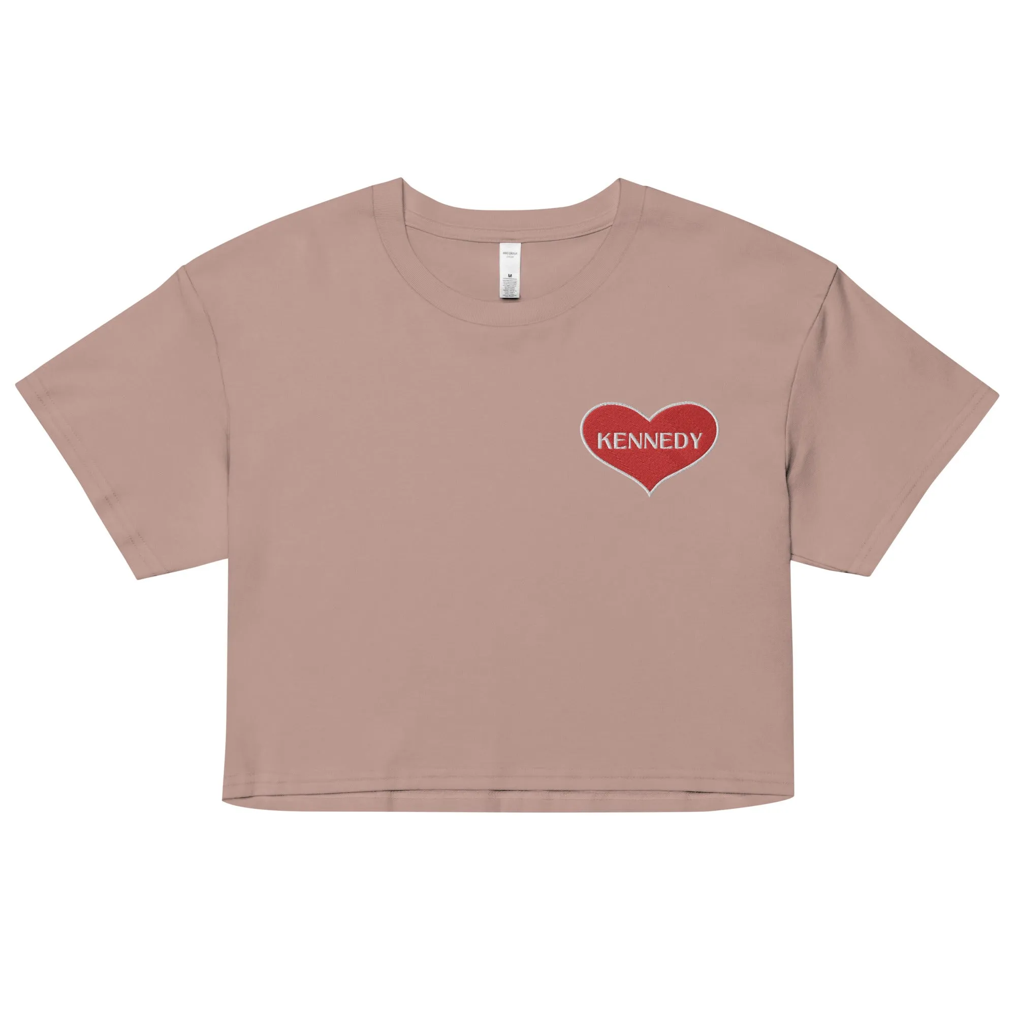 Kennedy Heart Embroidered Women’s Crop Top