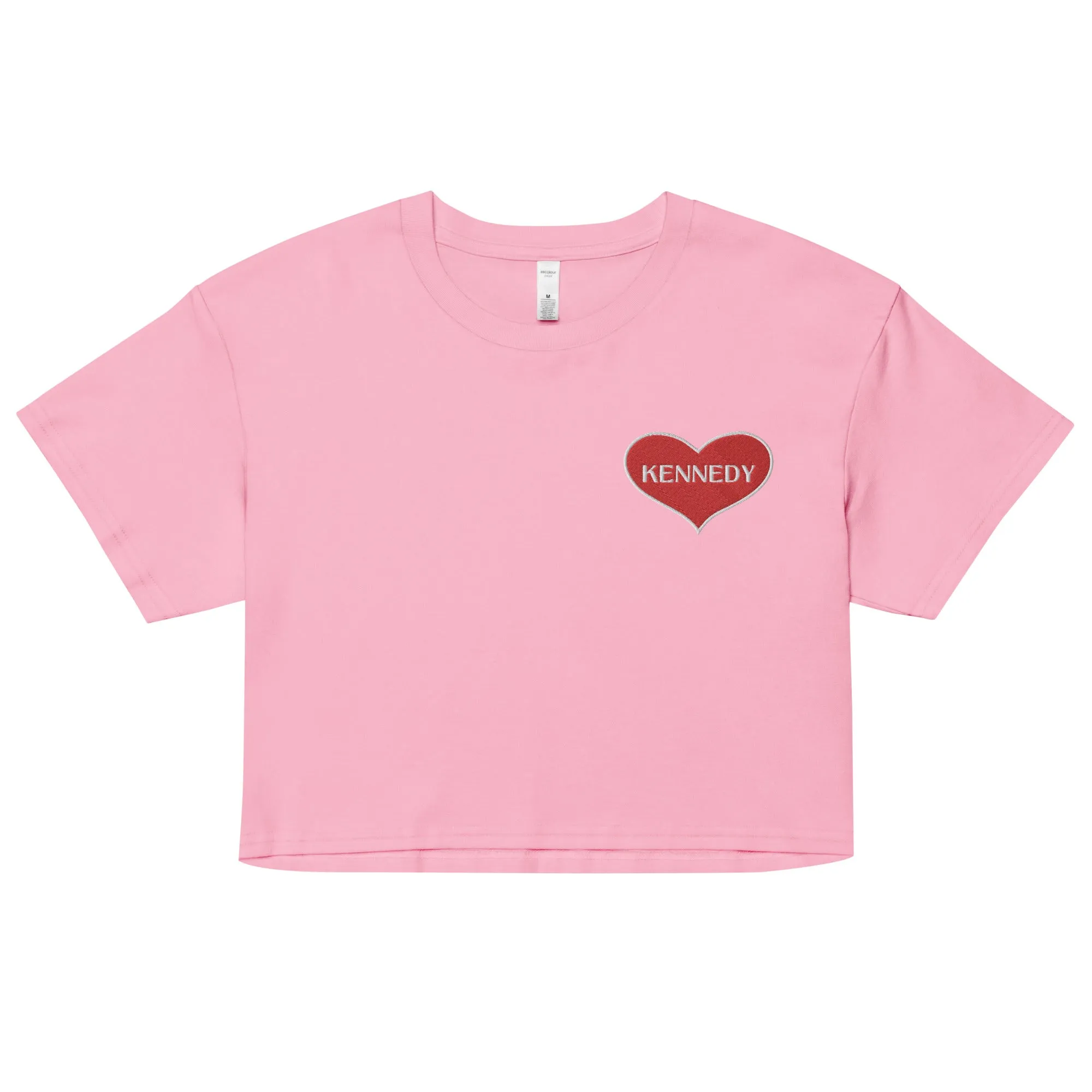 Kennedy Heart Embroidered Women’s Crop Top