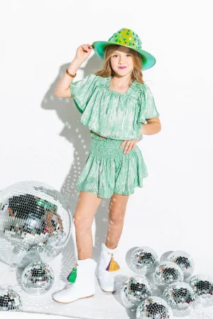 Kids Light Green/Silver Swing Shorts