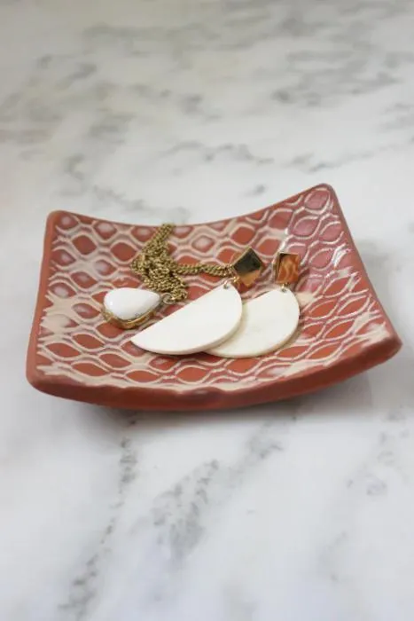 Lace Print Clay Display Dish