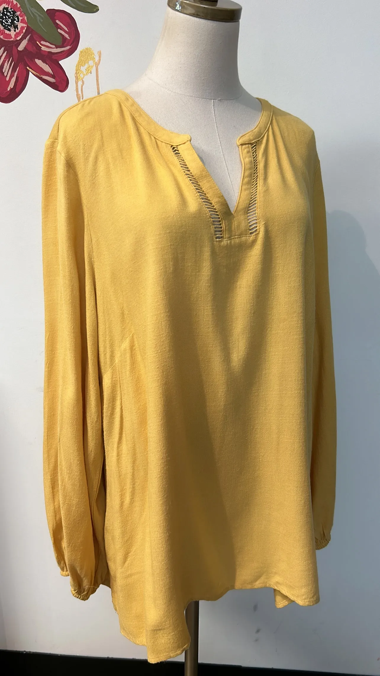 Lane Bryant Yellow Top, 18