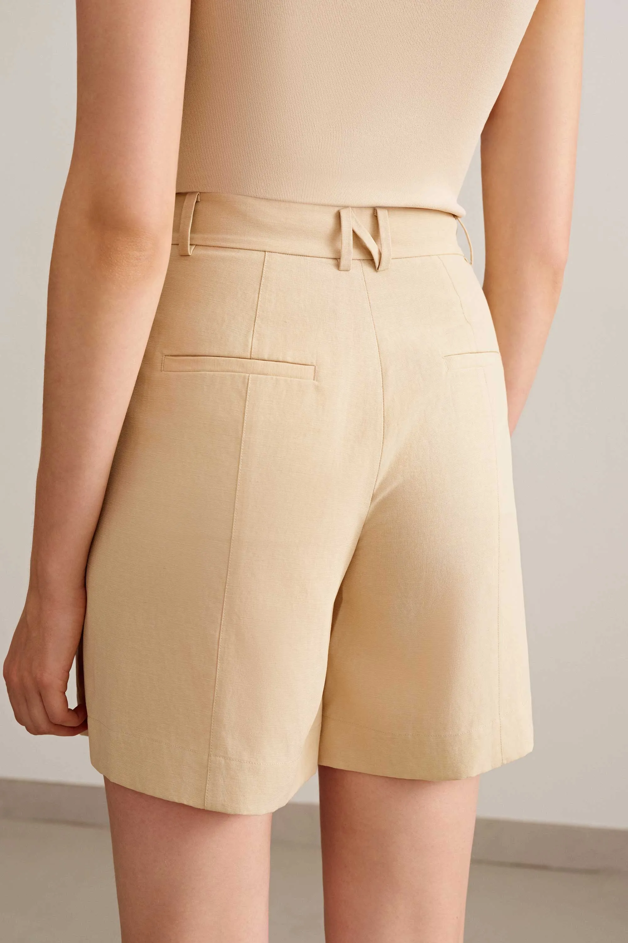 Linen-Blend Bermuda Shorts