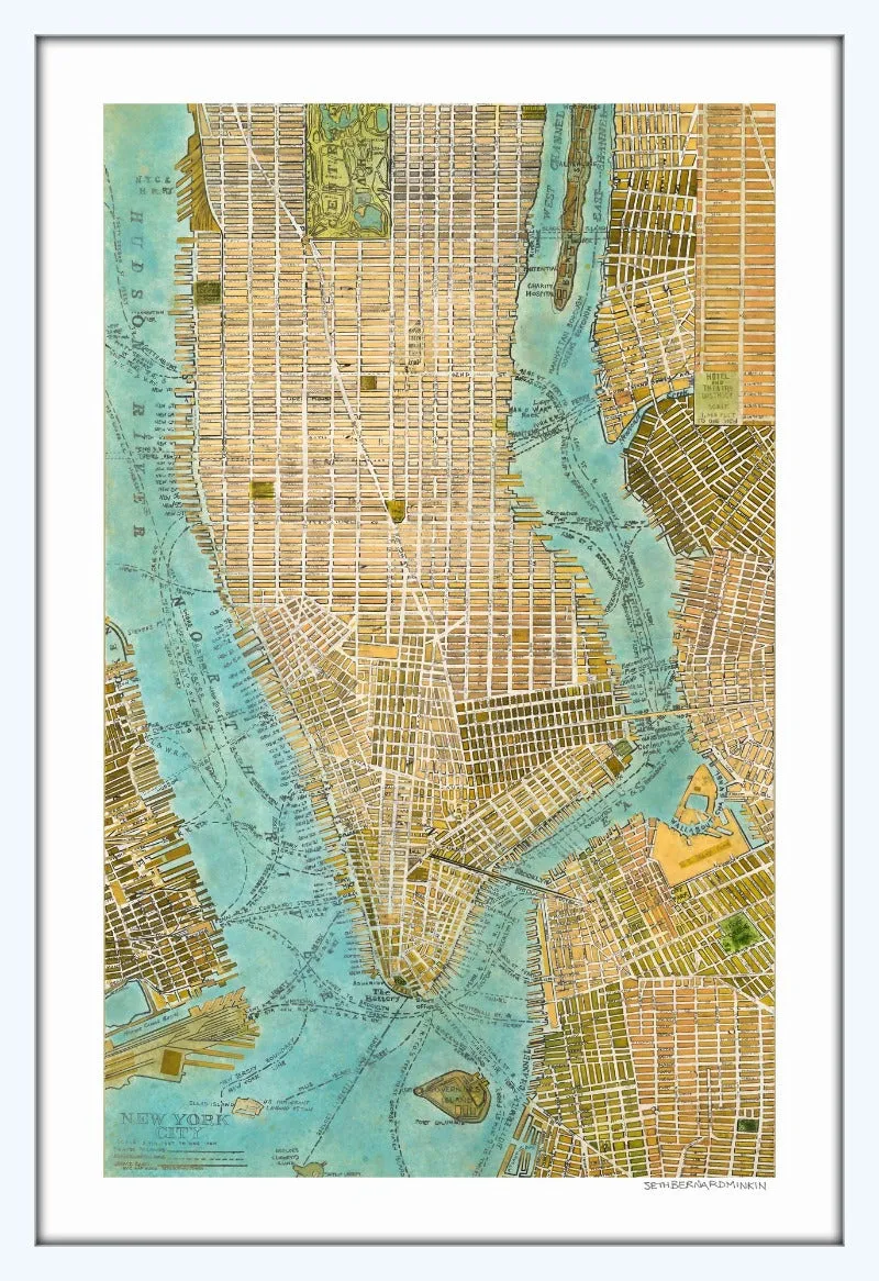 [manhattan map][limited edition print by seth b minkin]