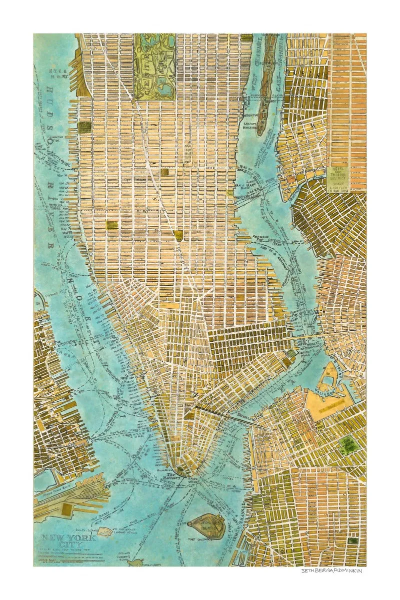 [manhattan map][limited edition print by seth b minkin]