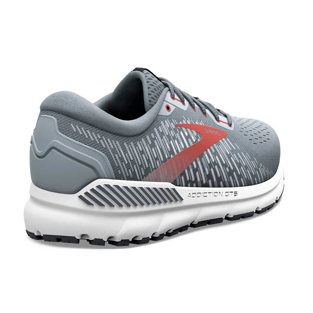 Men's Addiction GTS 15 Runing Shoe - Grey/Ebony/Chili Oil- Narrow (B)