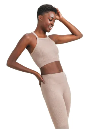 Mono B Square Ribbed Crop Top AT3031