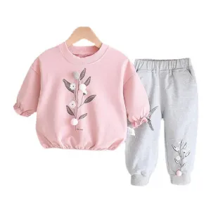 New Spring Autumn Fashion Baby Girl Clothes Children Cute Casual T-Shirt Pants 2Pcs/Sets Toddler Sports Costume Kids Tracksuits