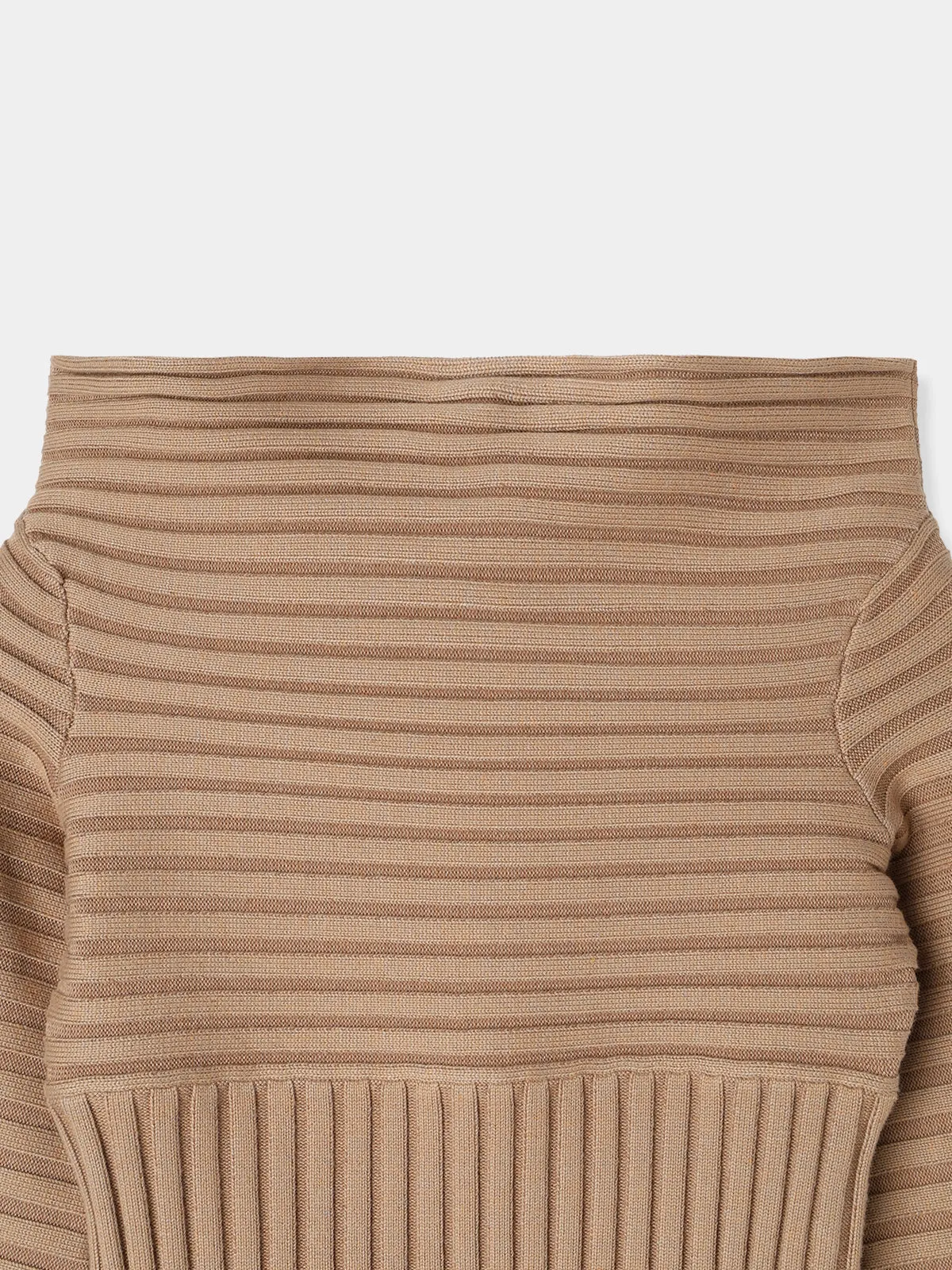 Off shoulder Panel knit tops