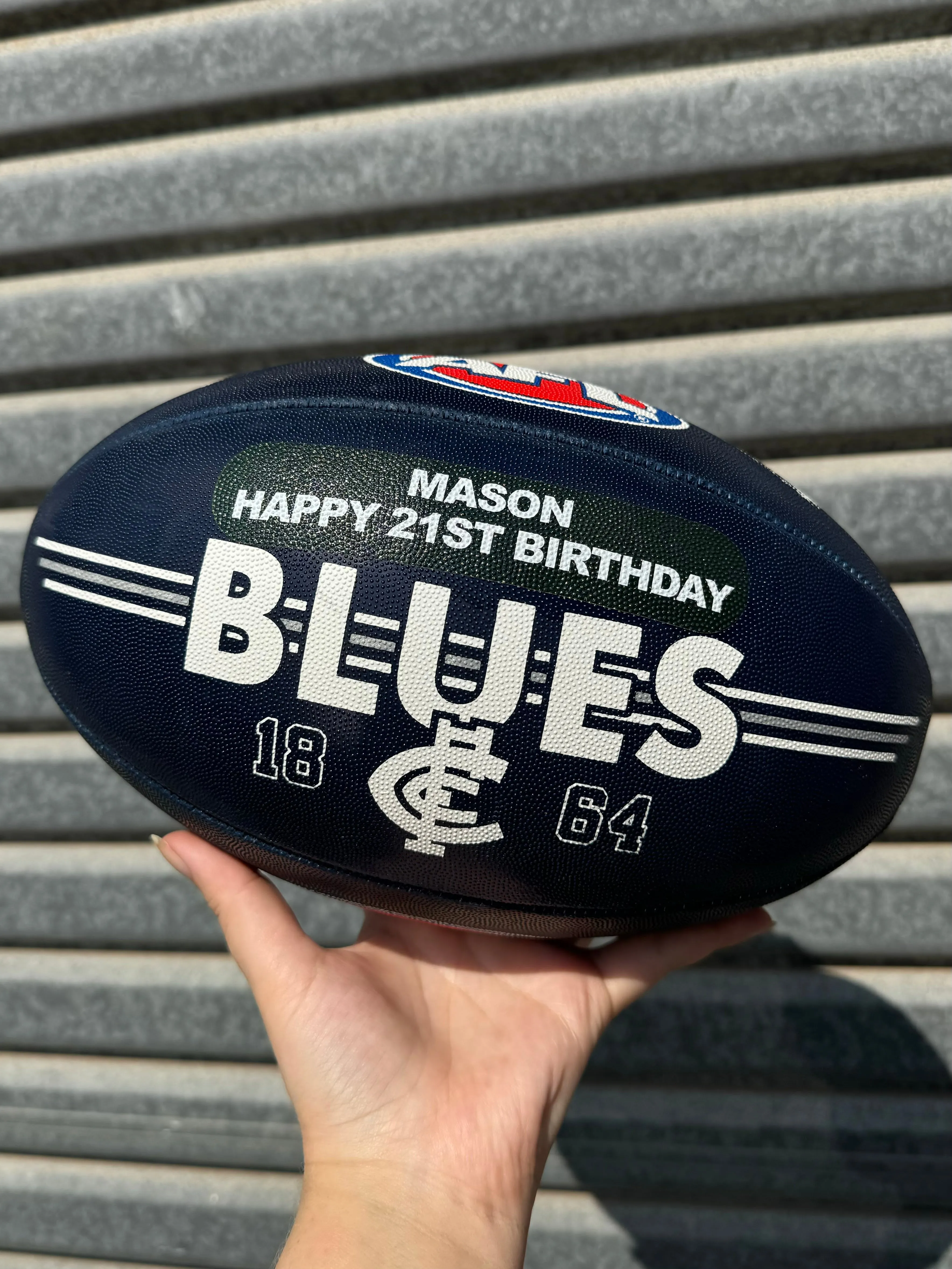 Personalised AFL Official Carlton FC Blues Club Football (Size 5)