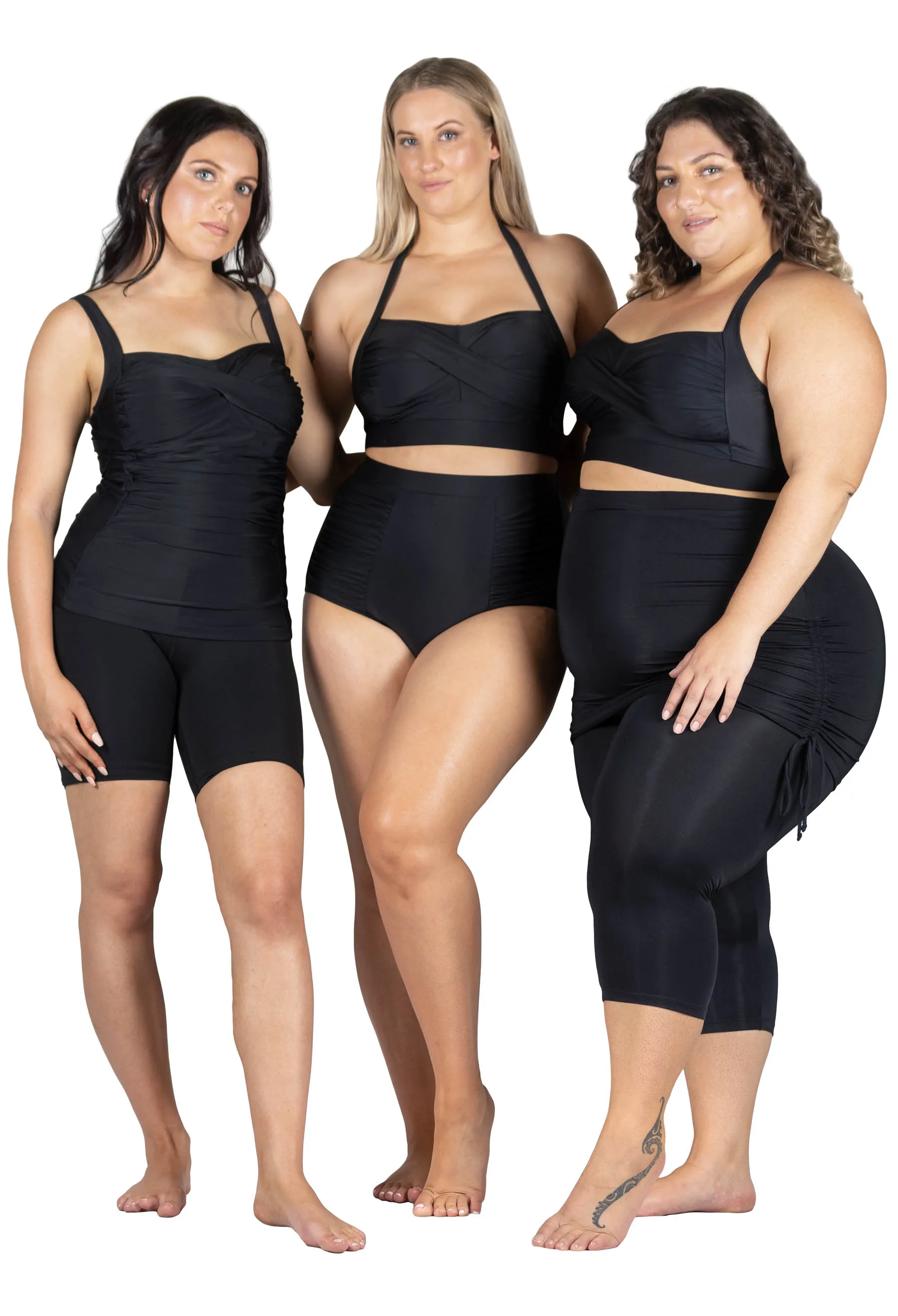 Plus Size Anti Chafing Swim Shorts with Skirt