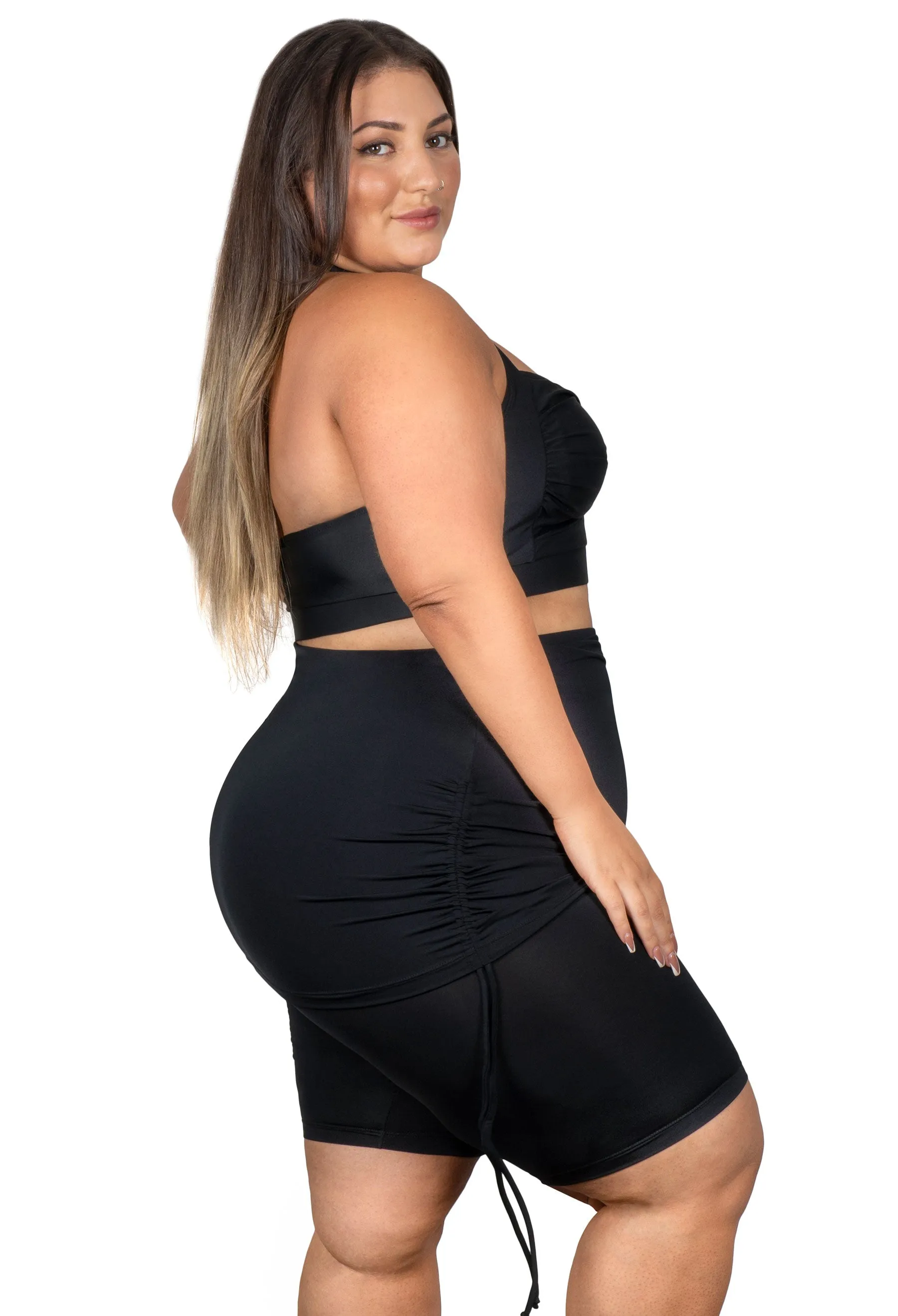 Plus Size Anti Chafing Swim Shorts with Skirt