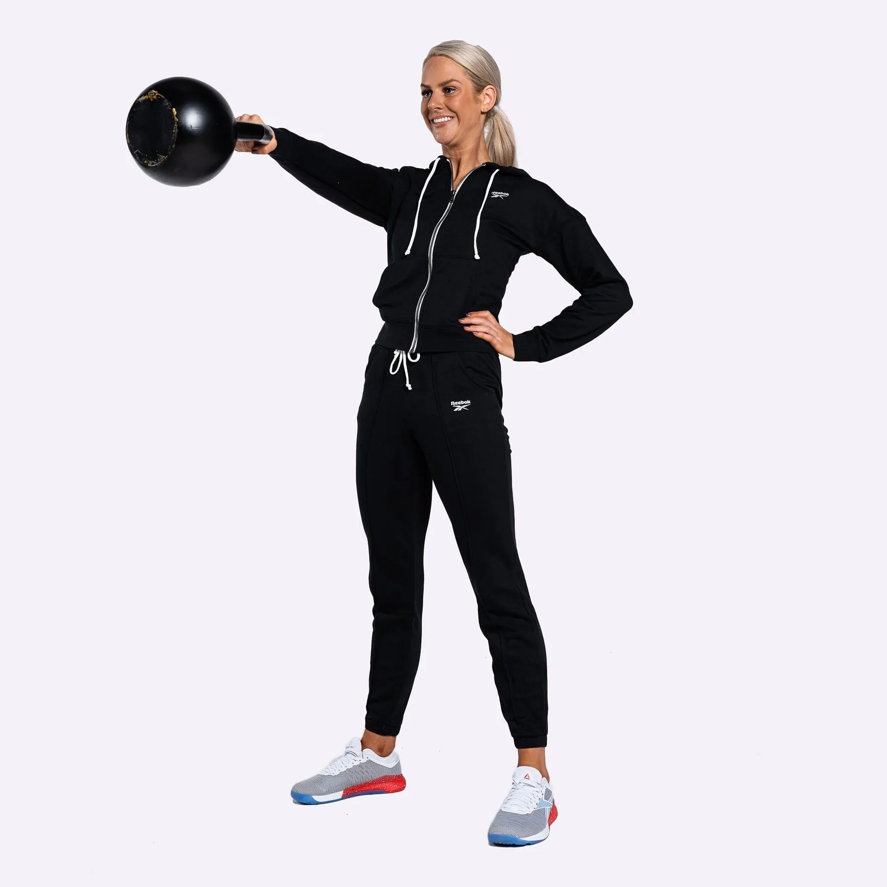 Reebok - Women's Training Essentials Full-Zip Hoodie - BLACK