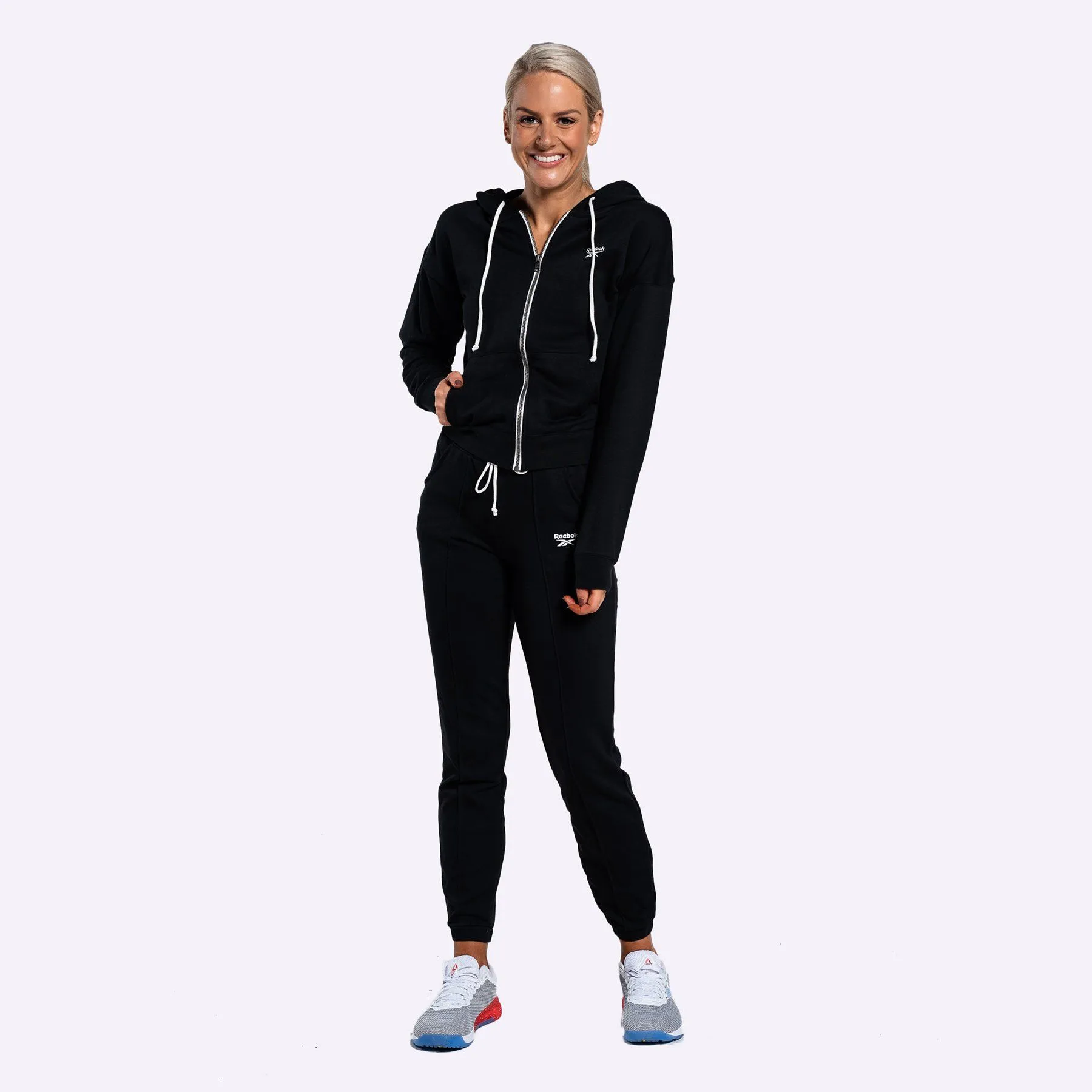 Reebok - Women's Training Essentials Full-Zip Hoodie - BLACK