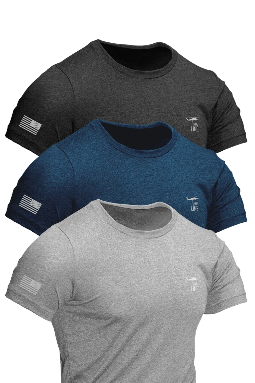 Reflective Dropline Logo - Athletic T-Shirt 3-Pack