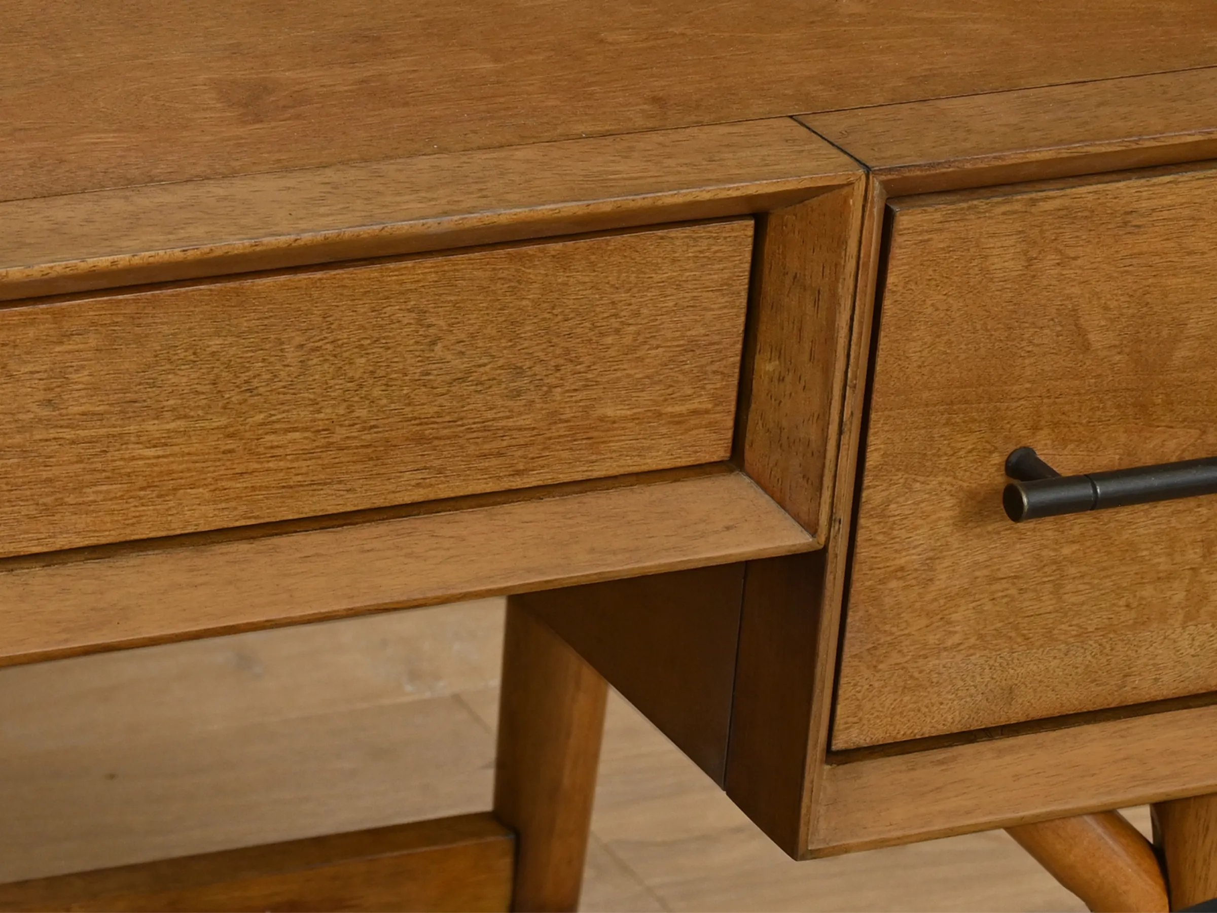 Retro Mid-Century Office Desk with Storage