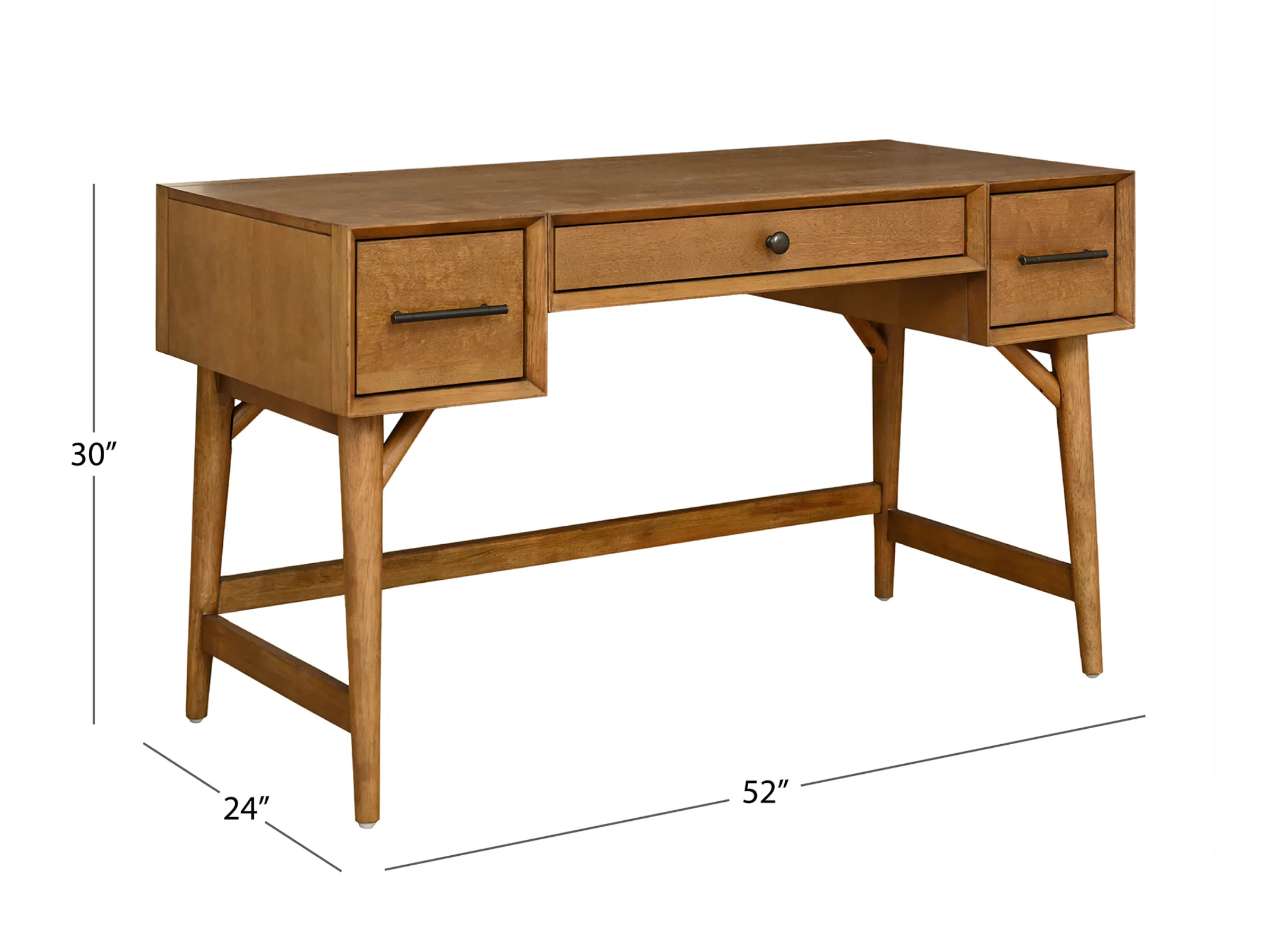 Retro Mid-Century Office Desk with Storage