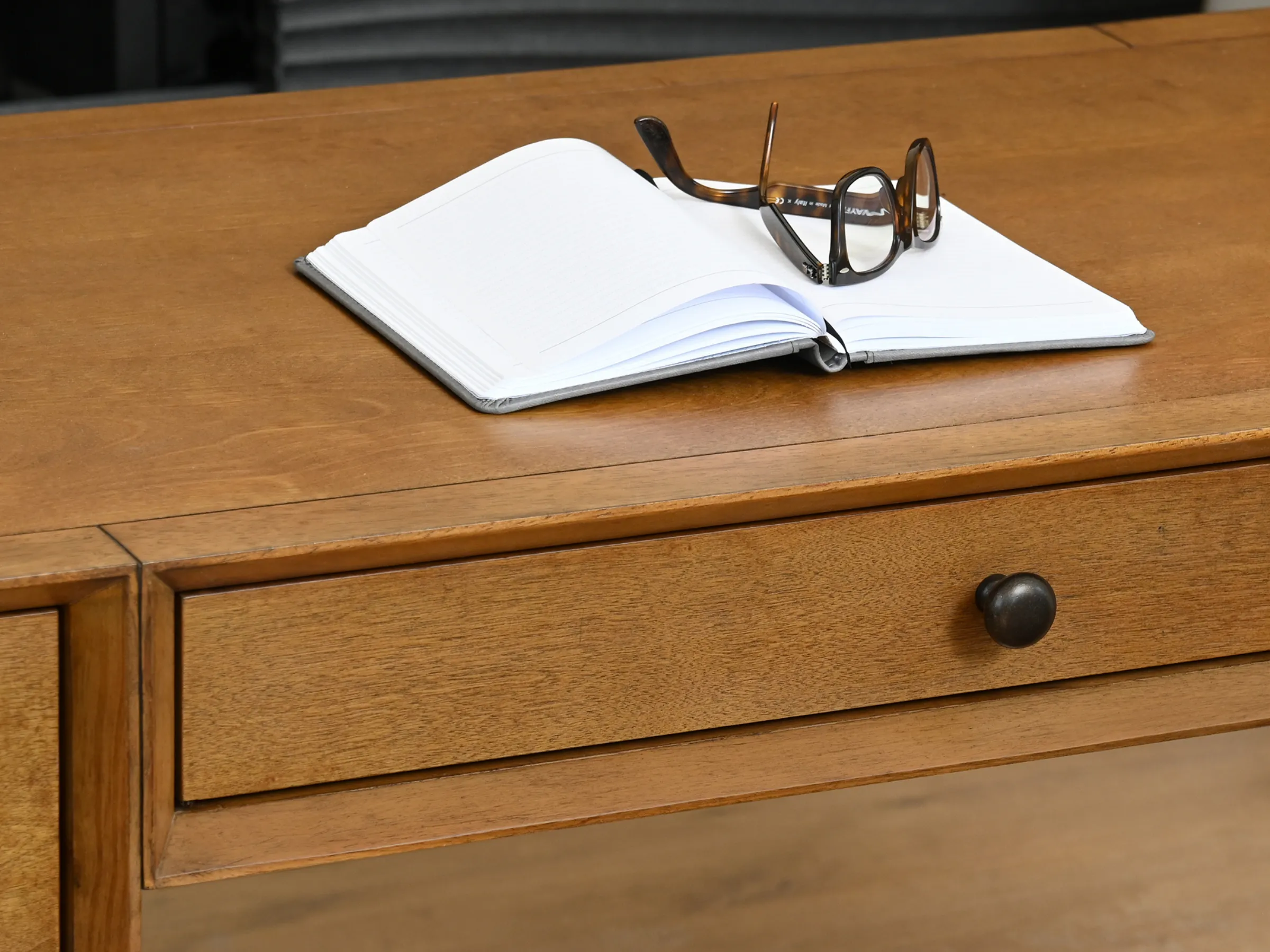 Retro Mid-Century Office Desk with Storage