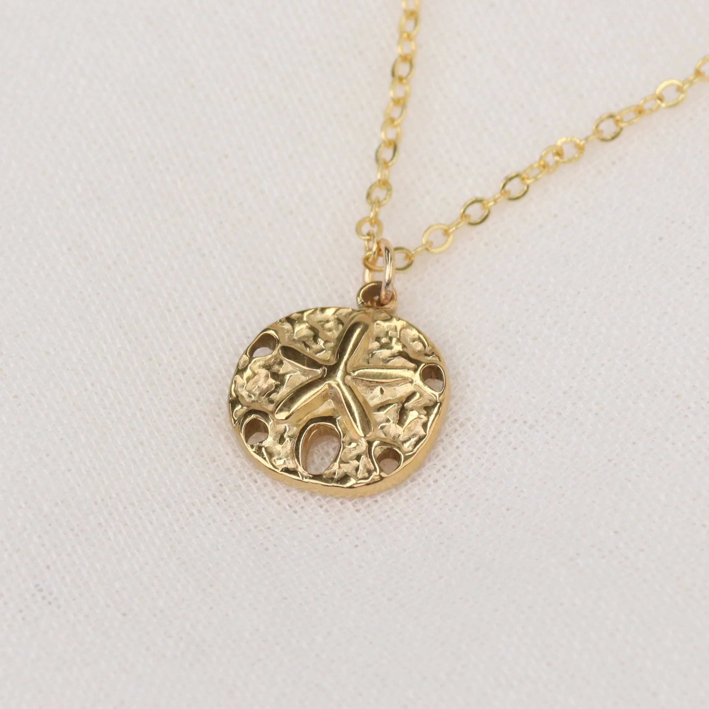 Rotto | Sand Dollar 18K Gold Plated or Stainless Steel Shell Pendant Necklace