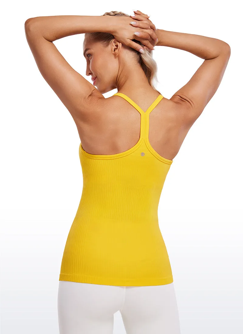 Seamless Ribbed Hip Length Tanks Racerback