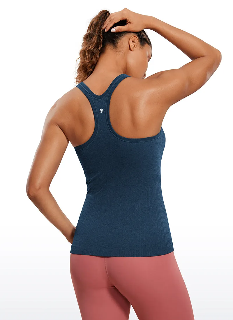 Seamless Ribbed Hip Length Tanks Racerback