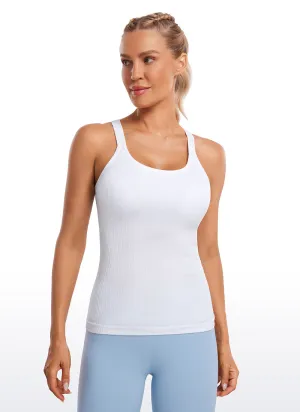 Seamless Ribbed Hip Length Tanks Racerback