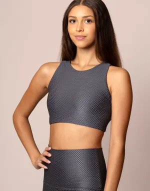 Silver Diamonds Jacquard Crop