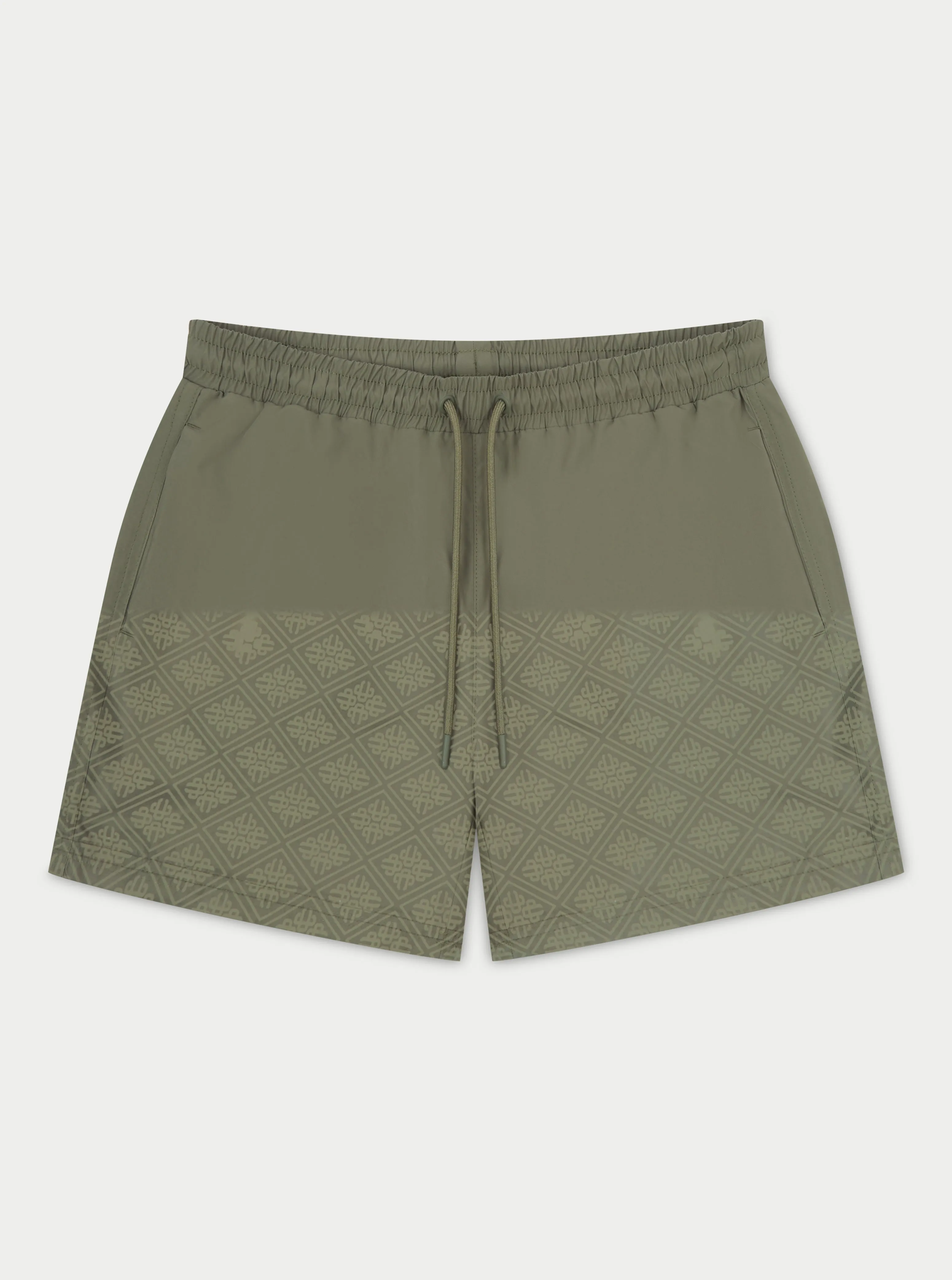 WATER REACTIVE EMBLEM SWIM SHORTS - KHAKI