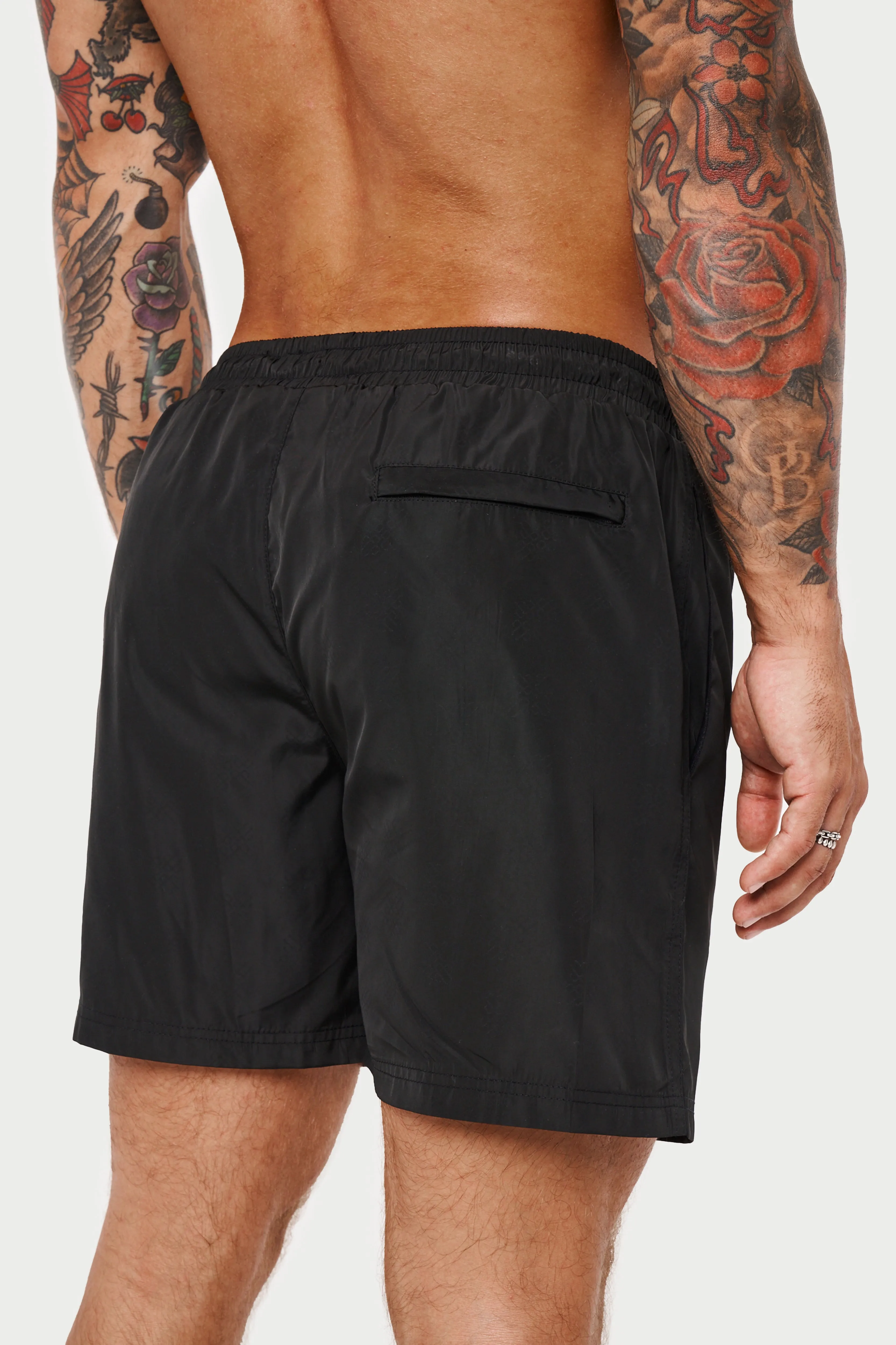 WATER REACTIVE SWIM SHORTS - BLACK