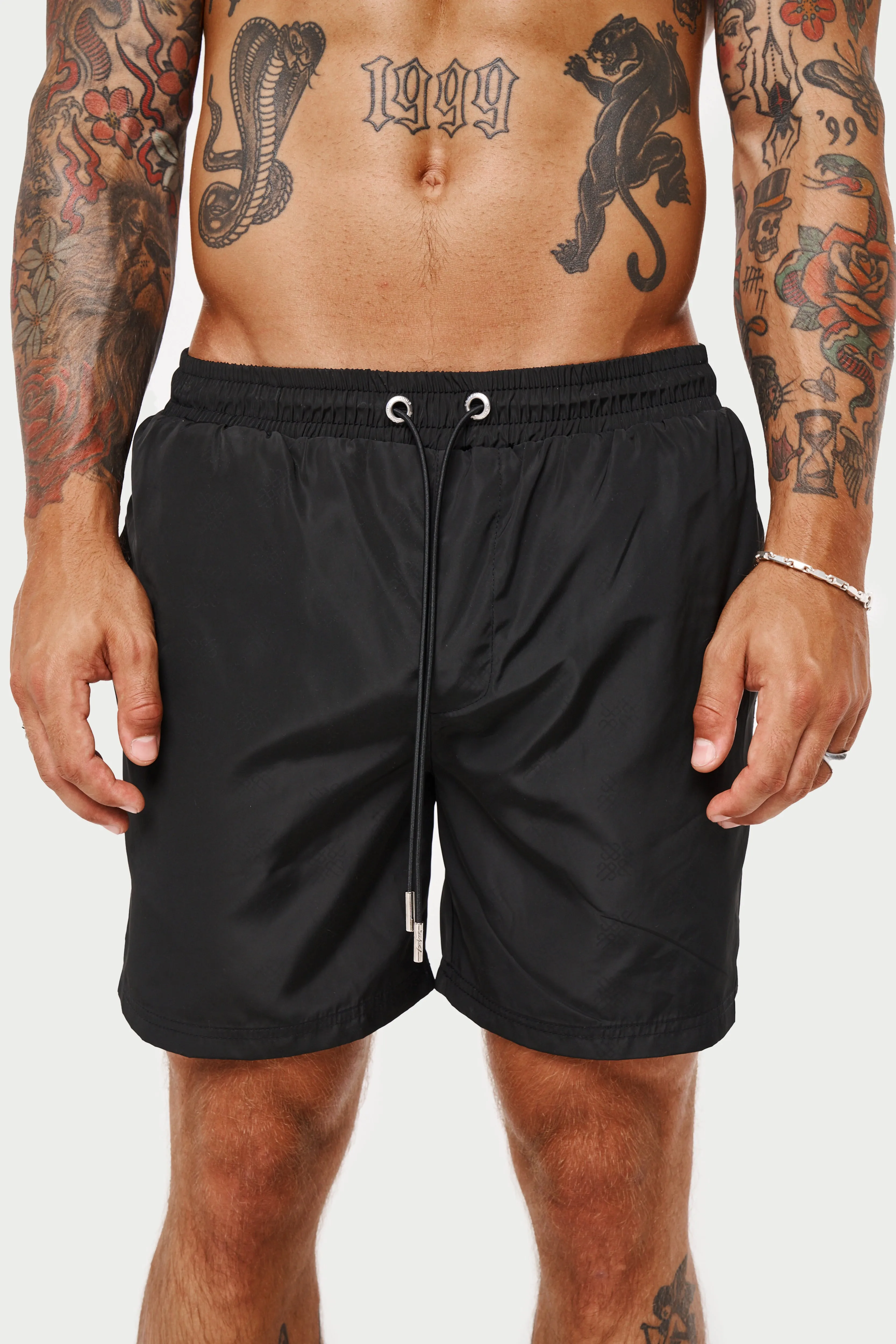 WATER REACTIVE SWIM SHORTS - BLACK