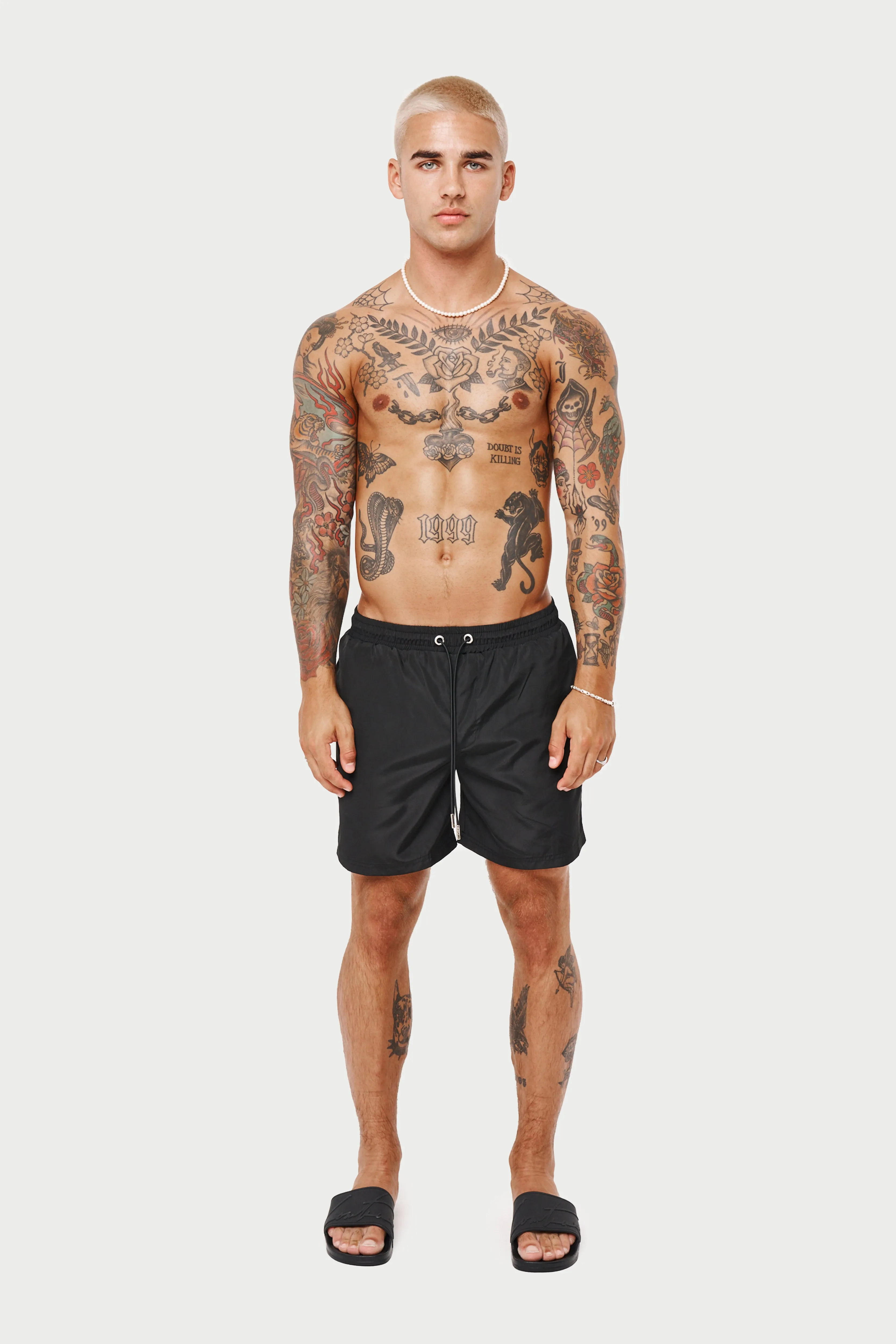 WATER REACTIVE SWIM SHORTS - BLACK